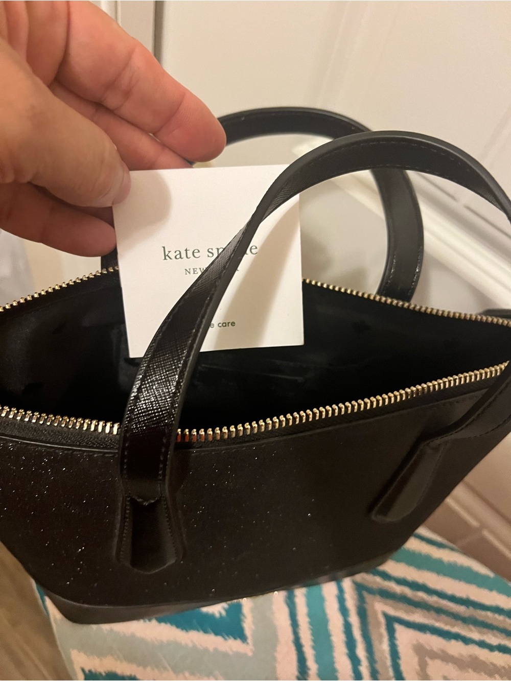 Kate Spade Lola Glitter Satchel, Black NWOT - Picture 5 of 5